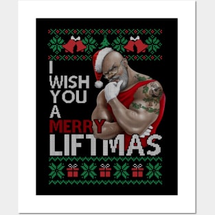 I WISH YOU A MERRY LIFTMAS - GYM CHRISTMAS JUMPER Posters and Art